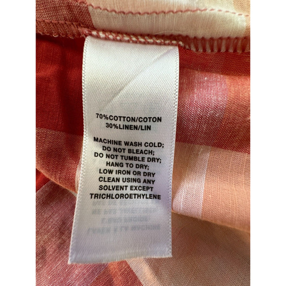 Lafayette 148 Red Orange White Plaid Sleeveless Button Down M‎ - Picture 6 of 9